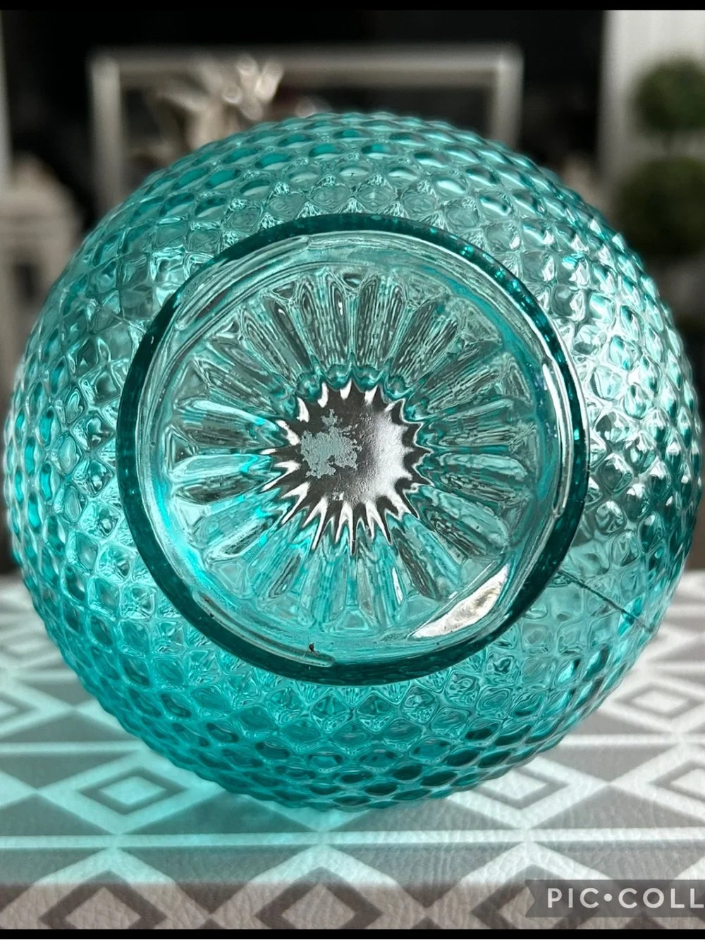Turquoise Textured Glass Vase - Home Accents